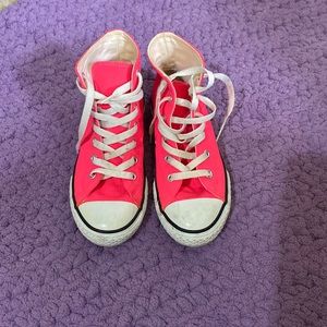 Bright Pink High Top Converse